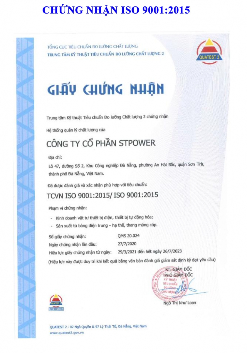 STPower đạt chứng nhận ISO